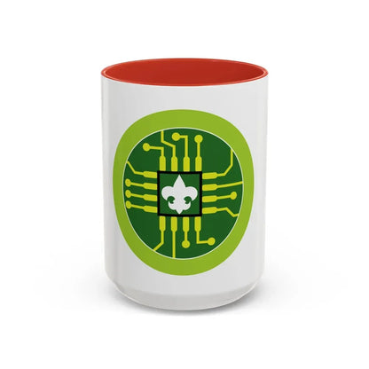 Digital Technology (Boy Scout Merit Badge) Accent Coffee Mug 15oz Red - Go Mug Yourself