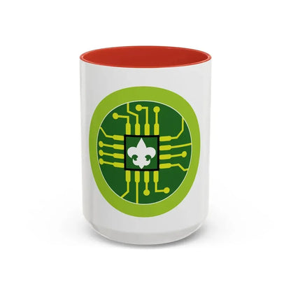 Digital Technology (Boy Scout Merit Badge) Accent Coffee Mug 15oz Red - Go Mug Yourself