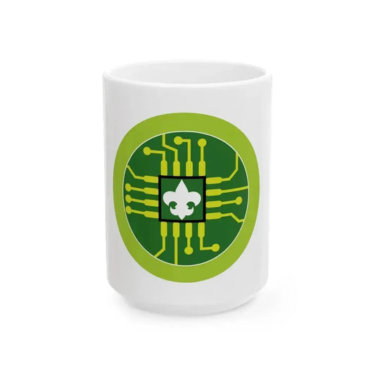 Digital Technology (Boy Scout Merit Badge) White Coffee Mug 15oz - Go Mug Yourself