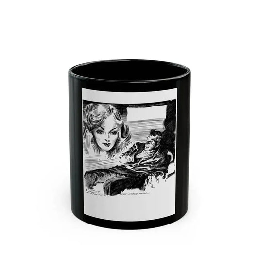 Dime Mystery magazine Illustration, 1949 - Black Coffee Mug 11oz - Go Mug Yourself