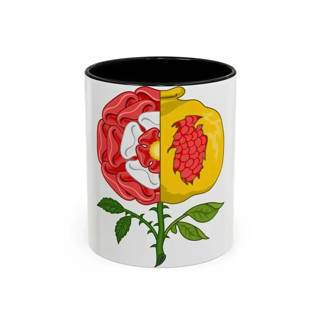 Dimidiated Rose and Pomegranate Badge of Henry VIII - Accent Coffee Mug 11oz Black - Go Mug Yourself