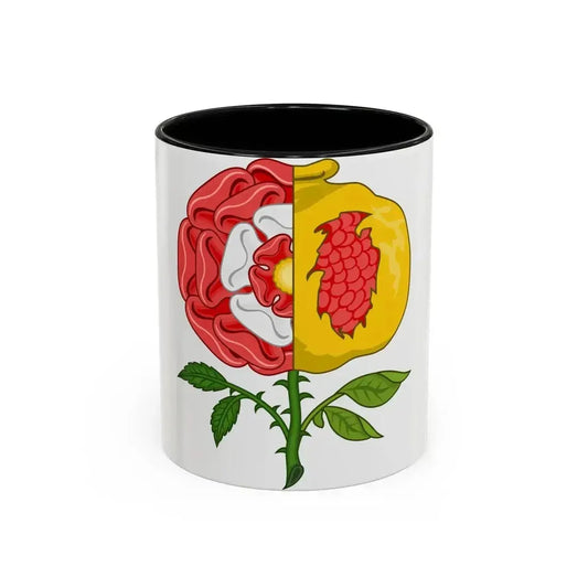 Dimidiated Rose and Pomegranate Badge of Henry VIII - Accent Coffee Mug 11oz Black - Go Mug Yourself