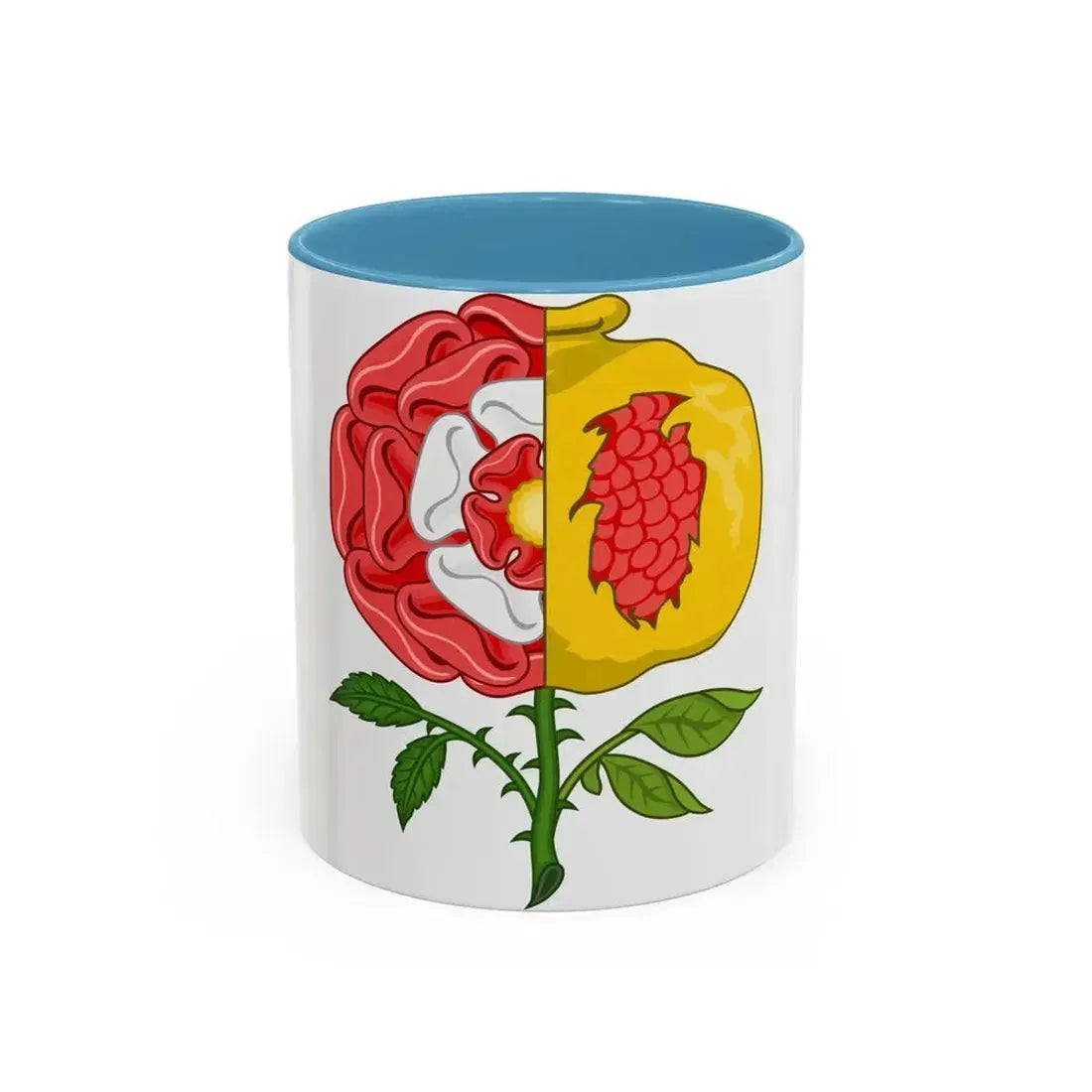 Dimidiated Rose and Pomegranate Badge of Henry VIII - Accent Coffee Mug 11oz Light Blue - Go Mug Yourself