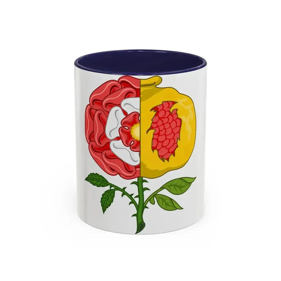 Dimidiated Rose and Pomegranate Badge of Henry VIII - Accent Coffee Mug 11oz Navy - Go Mug Yourself