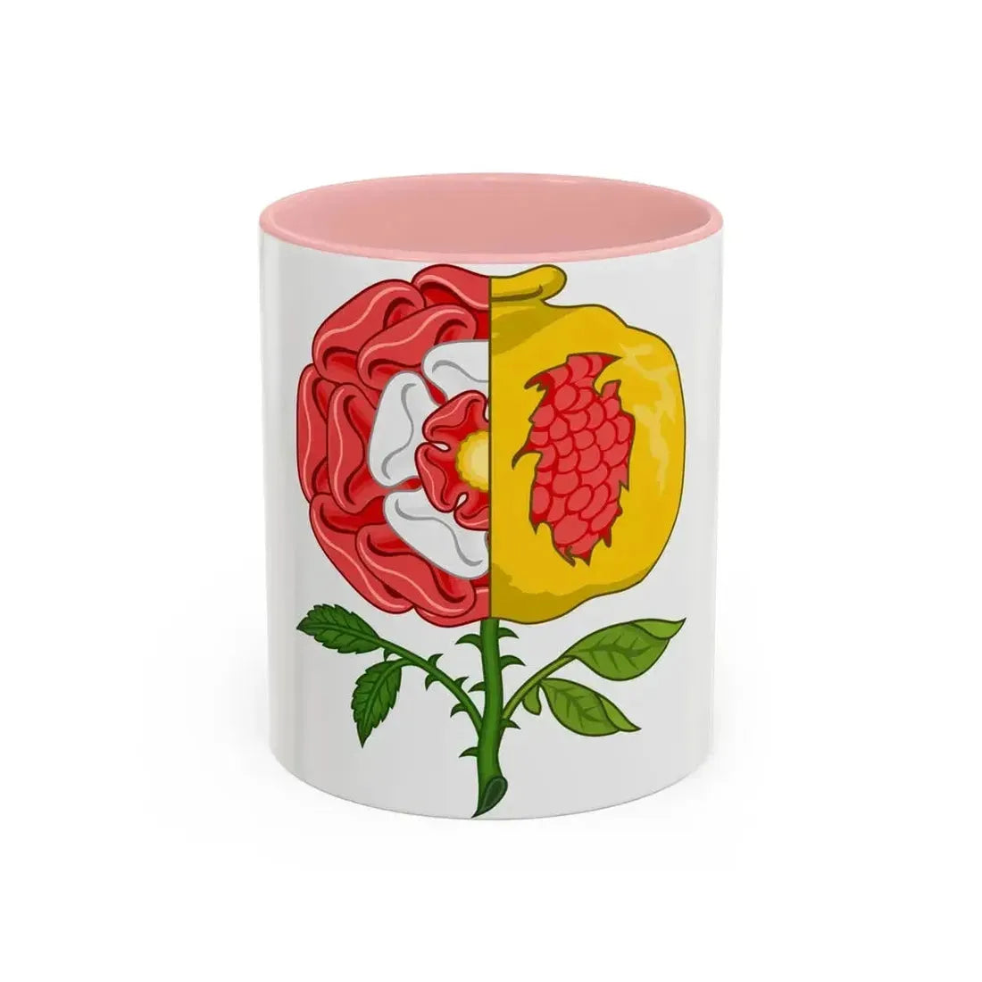 Dimidiated Rose and Pomegranate Badge of Henry VIII - Accent Coffee Mug 11oz Pink - Go Mug Yourself