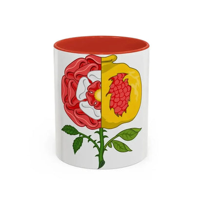 Dimidiated Rose and Pomegranate Badge of Henry VIII - Accent Coffee Mug 11oz Red - Go Mug Yourself