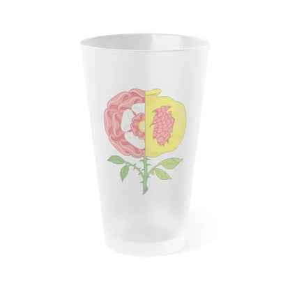 Dimidiated Rose and Pomegranate Badge of Henry VIII - Frosted Pint Glass 16oz 16oz Frosted - Go Mug Yourself