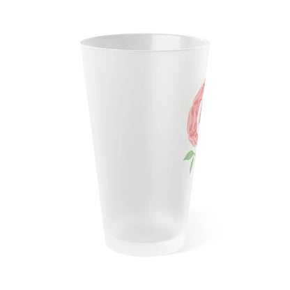 Dimidiated Rose and Pomegranate Badge of Henry VIII - Frosted Pint Glass 16oz-Go Mug Yourself