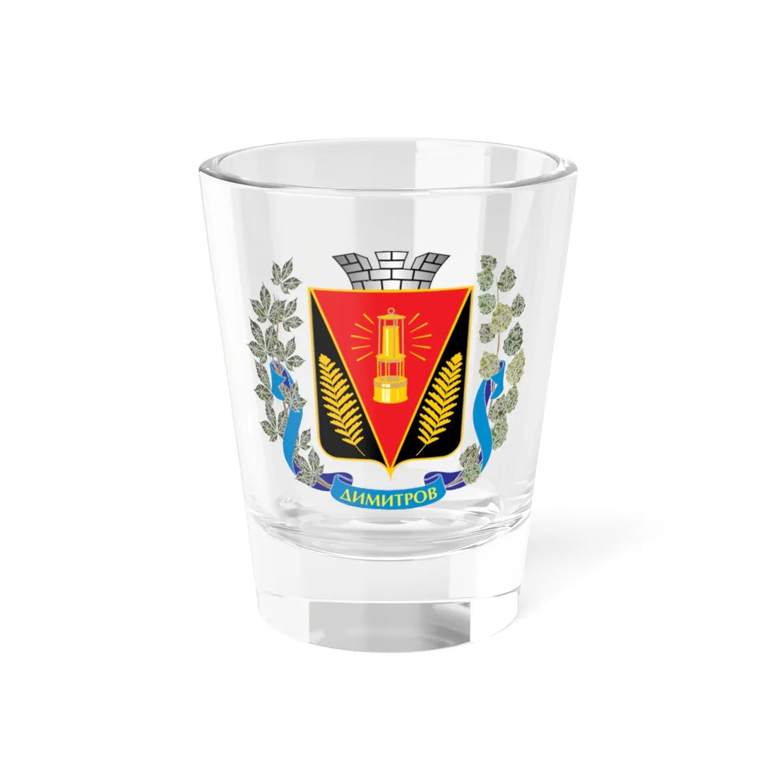 Dimitrov gerb big (Ukraine) (Coat of Arms) Shot Glass 1.5oz 1.5oz - Go Mug Yourself