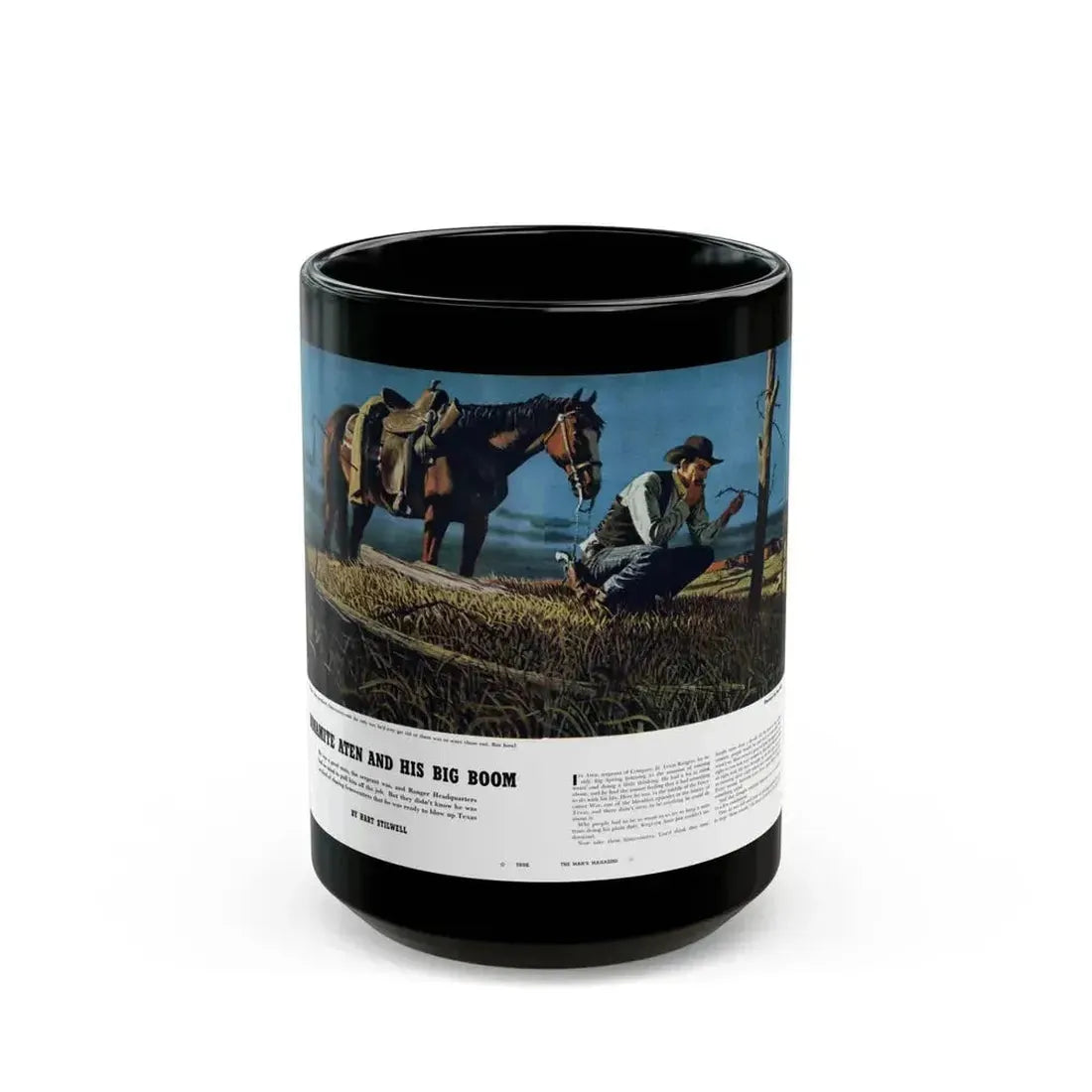 Dinamite Aten And His Big Boom, True magazine, May 1955 - Black Coffee Mug 15oz - Go Mug Yourself