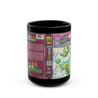 DINK THE LITTLE DINOSAUR SKY IS FALLING AT GREEN MEADOW (VHS COVER) - Black Coffee Mug 15oz - Go Mug Yourself