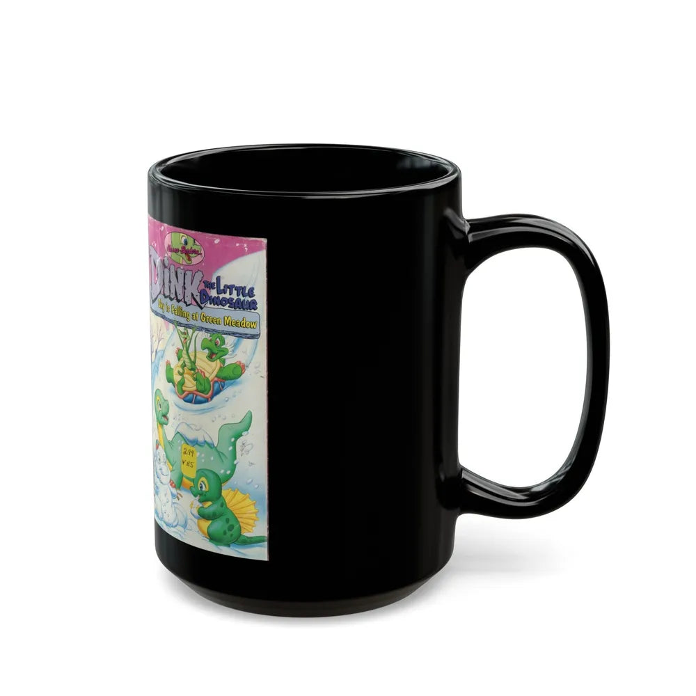 DINK THE LITTLE DINOSAUR SKY IS FALLING AT GREEN MEADOW (VHS COVER) - Black Coffee Mug-Go Mug Yourself