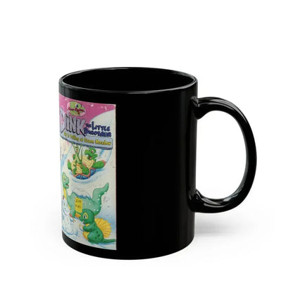 DINK THE LITTLE DINOSAUR SKY IS FALLING AT GREEN MEADOW (VHS COVER) - Black Coffee Mug - Go Mug Yourself