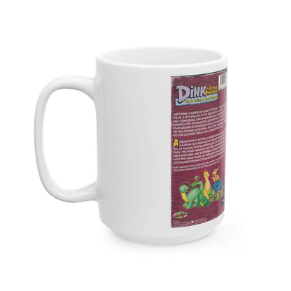 DINK THE LITTLE DINOSAUR SKY IS FALLING AT GREEN MEADOW (VHS COVER) - White Coffee Mug-Go Mug Yourself