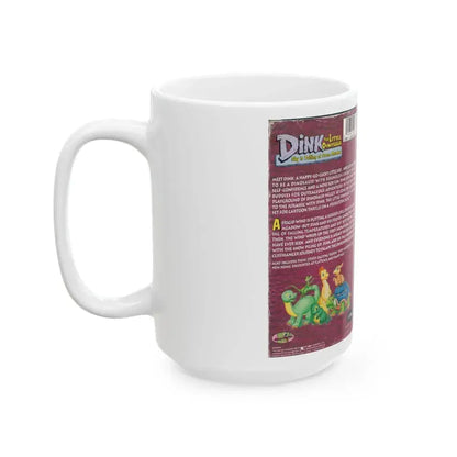 DINK THE LITTLE DINOSAUR SKY IS FALLING AT GREEN MEADOW (VHS COVER) - White Coffee Mug - Go Mug Yourself