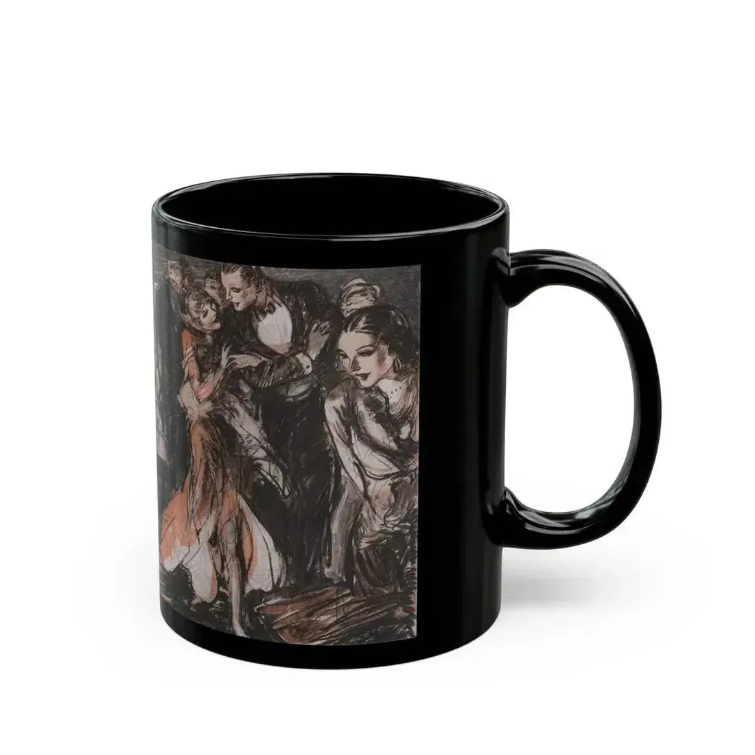 Dinner for Three Attended by Two, McCall's, September 1930 - Black Coffee Mug - Go Mug Yourself
