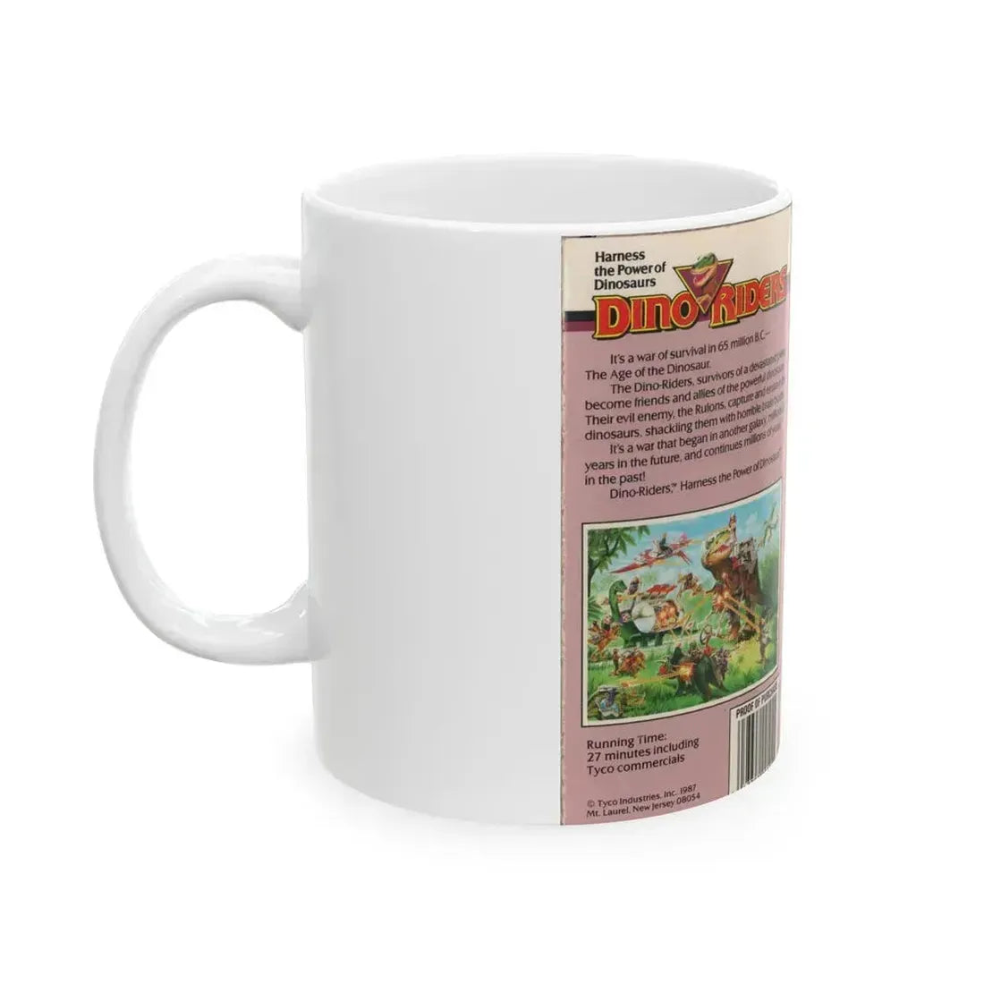 DINO RIDERS THE DINO RIDERS ADVENTURE (VHS COVER) - White Coffee Mug - Go Mug Yourself