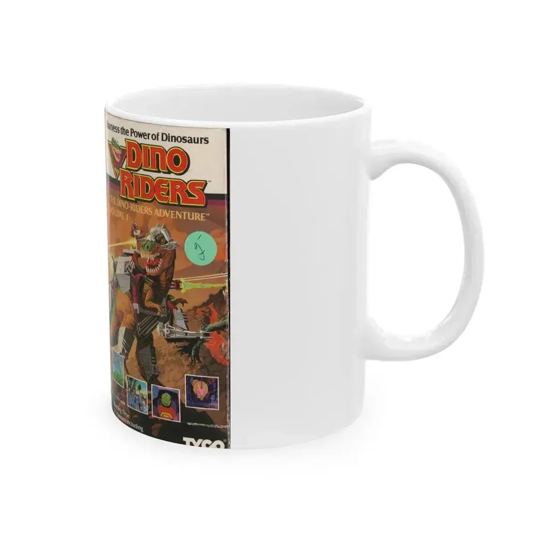 DINO RIDERS THE DINO RIDERS ADVENTURE (VHS COVER) - White Coffee Mug - Go Mug Yourself