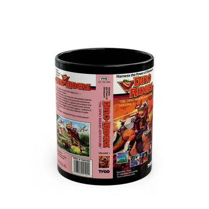DINO RIDERS THE DINO RIDERS ADVENTURE VOLUME 1 (VHS COVER) - Black Coffee Mug 11oz - Go Mug Yourself