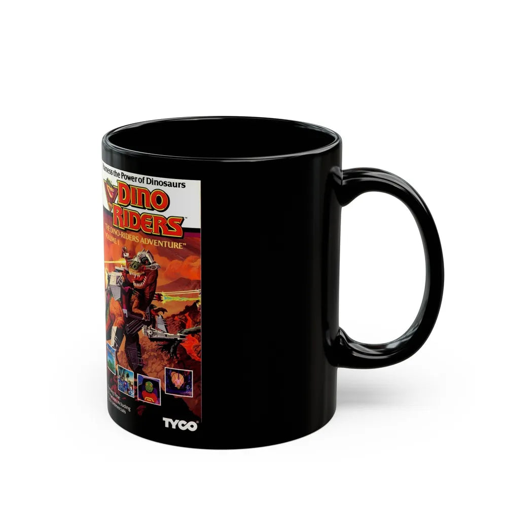 DINO RIDERS THE DINO RIDERS ADVENTURE VOLUME 1 (VHS COVER) - Black Coffee Mug-Go Mug Yourself