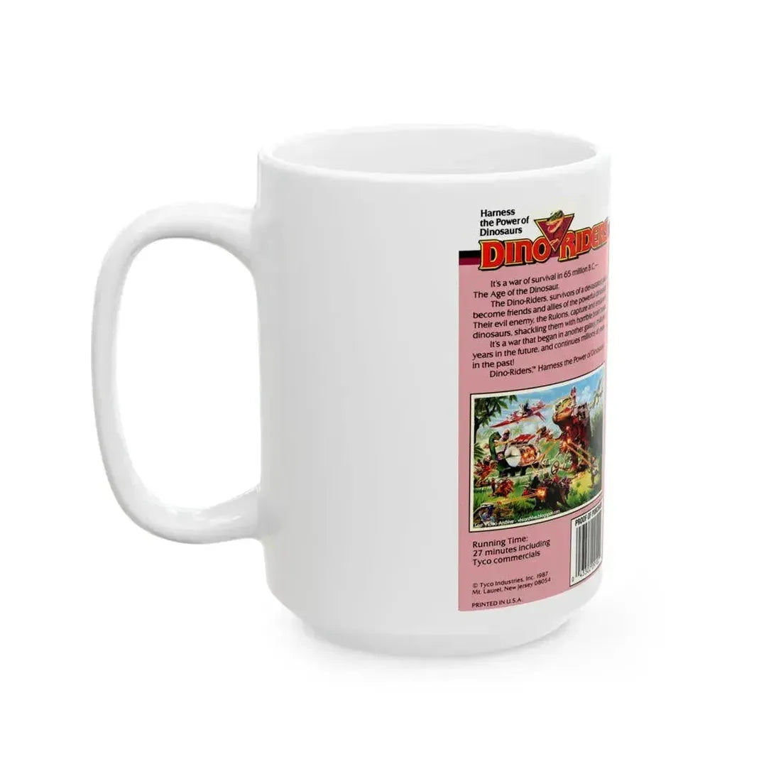 DINO RIDERS THE DINO RIDERS ADVENTURE VOLUME 1 (VHS COVER) - White Coffee Mug - Go Mug Yourself