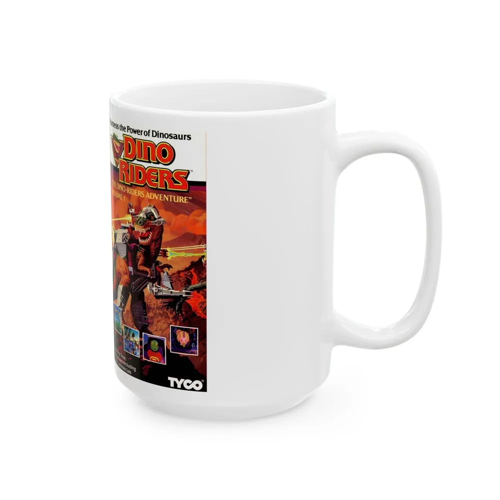 DINO RIDERS THE DINO RIDERS ADVENTURE VOLUME 1 (VHS COVER) - White Coffee Mug-Go Mug Yourself