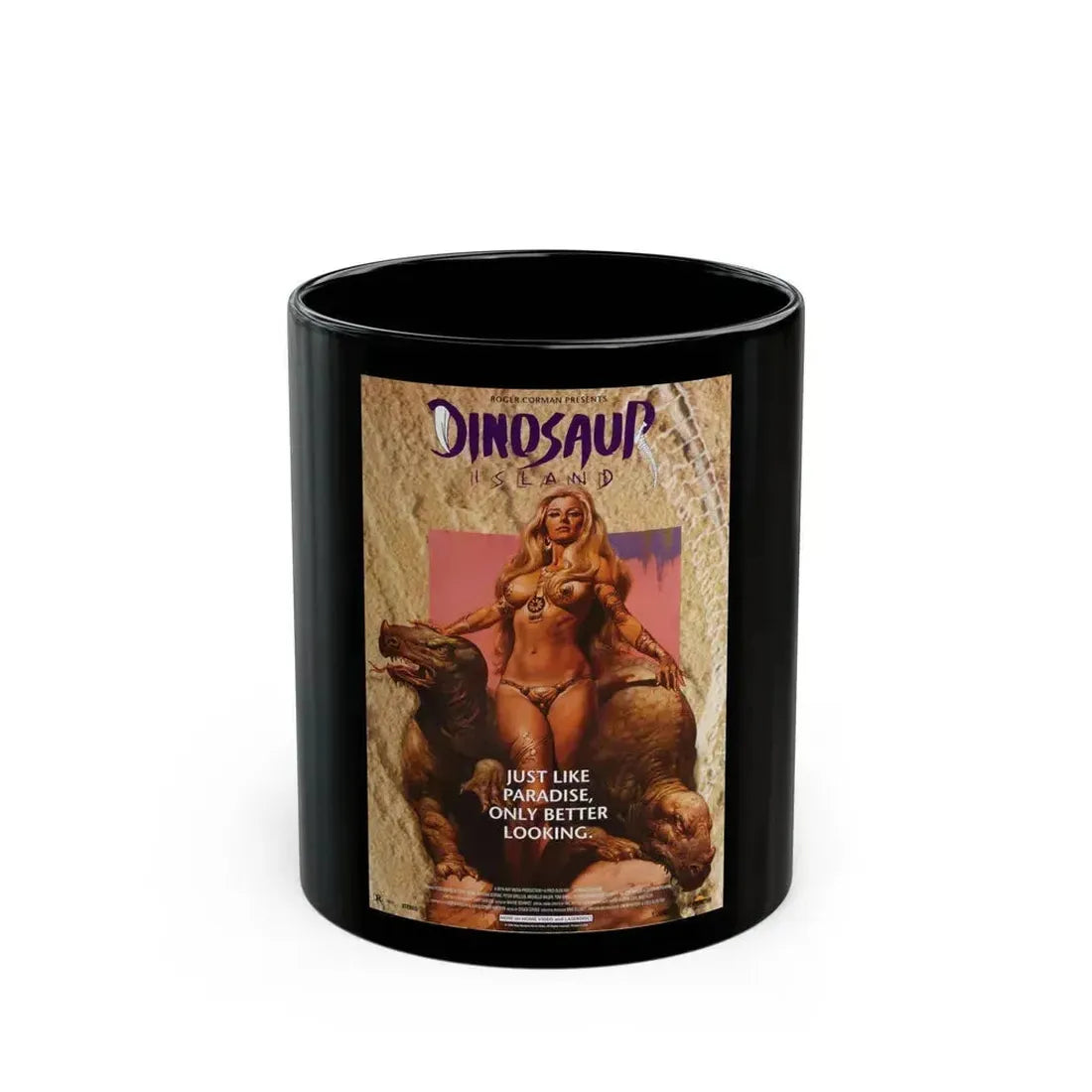 DINOSAUR ISLAND 1994 Movie Poster - Black Coffee Mug 11oz - Go Mug Yourself