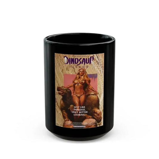 DINOSAUR ISLAND 1994 Movie Poster - Black Coffee Mug 15oz - Go Mug Yourself