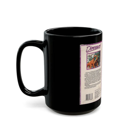 DINOSAURS A FUN FILLED TRIP BACK IN TIME (VHS COVER) - Black Coffee Mug-Go Mug Yourself