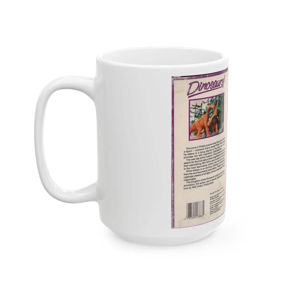 DINOSAURS A FUN FILLED TRIP BACK IN TIME (VHS COVER) - White Coffee Mug-Go Mug Yourself