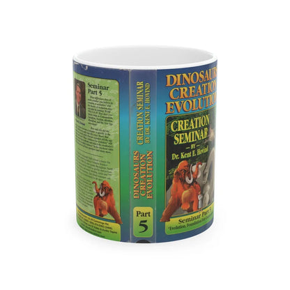 DINOSAURS CREATION EVOLUTION CREATION SEMINAR BY DR KENT E HOVIND (VHS COVER) - White Coffee Mug-11oz-Go Mug Yourself