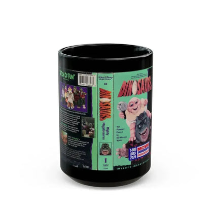 DINOSAURS MIGHTY MEGALOSAURUS (VHS COVER) - Black Coffee Mug 15oz - Go Mug Yourself