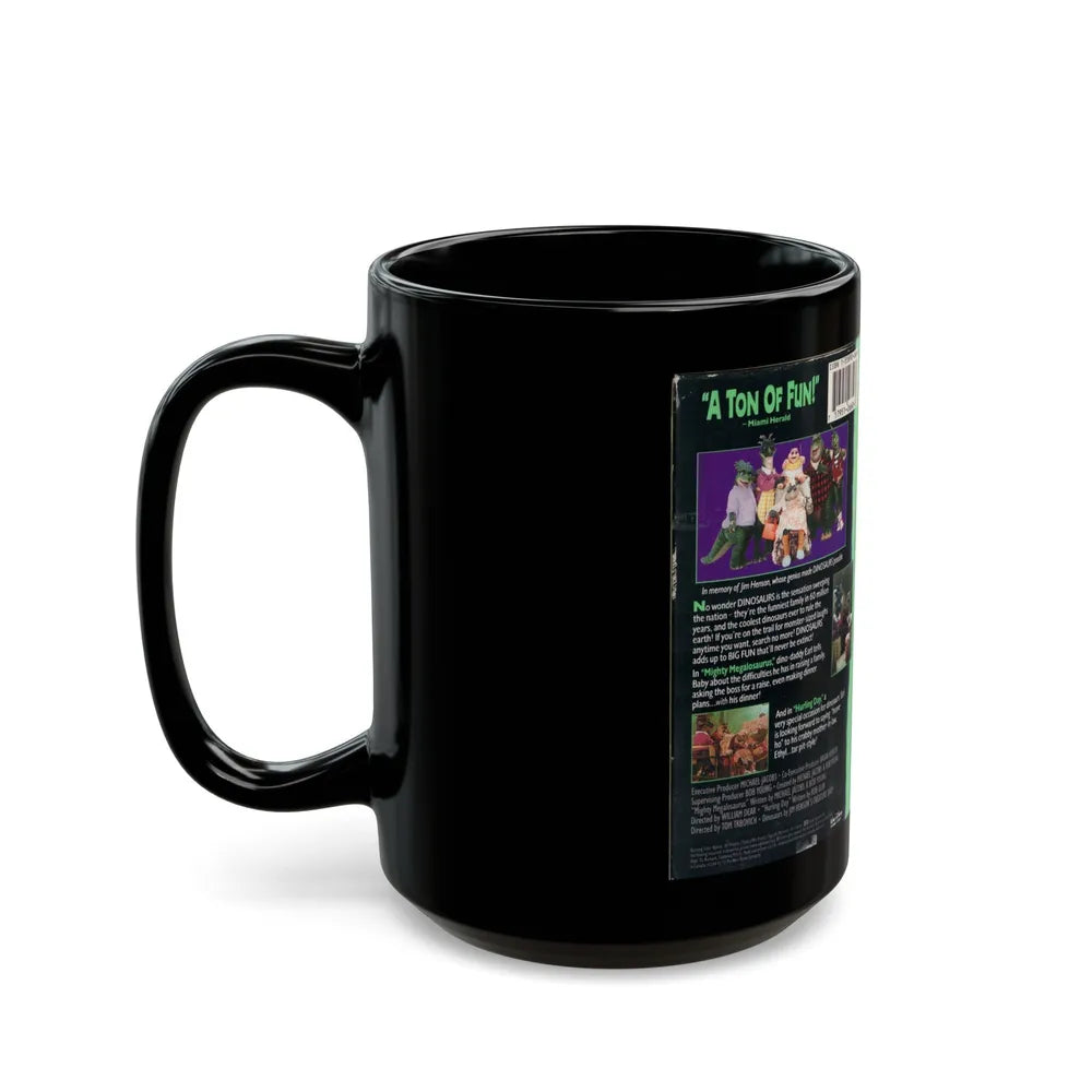 DINOSAURS MIGHTY MEGALOSAURUS (VHS COVER) - Black Coffee Mug-Go Mug Yourself