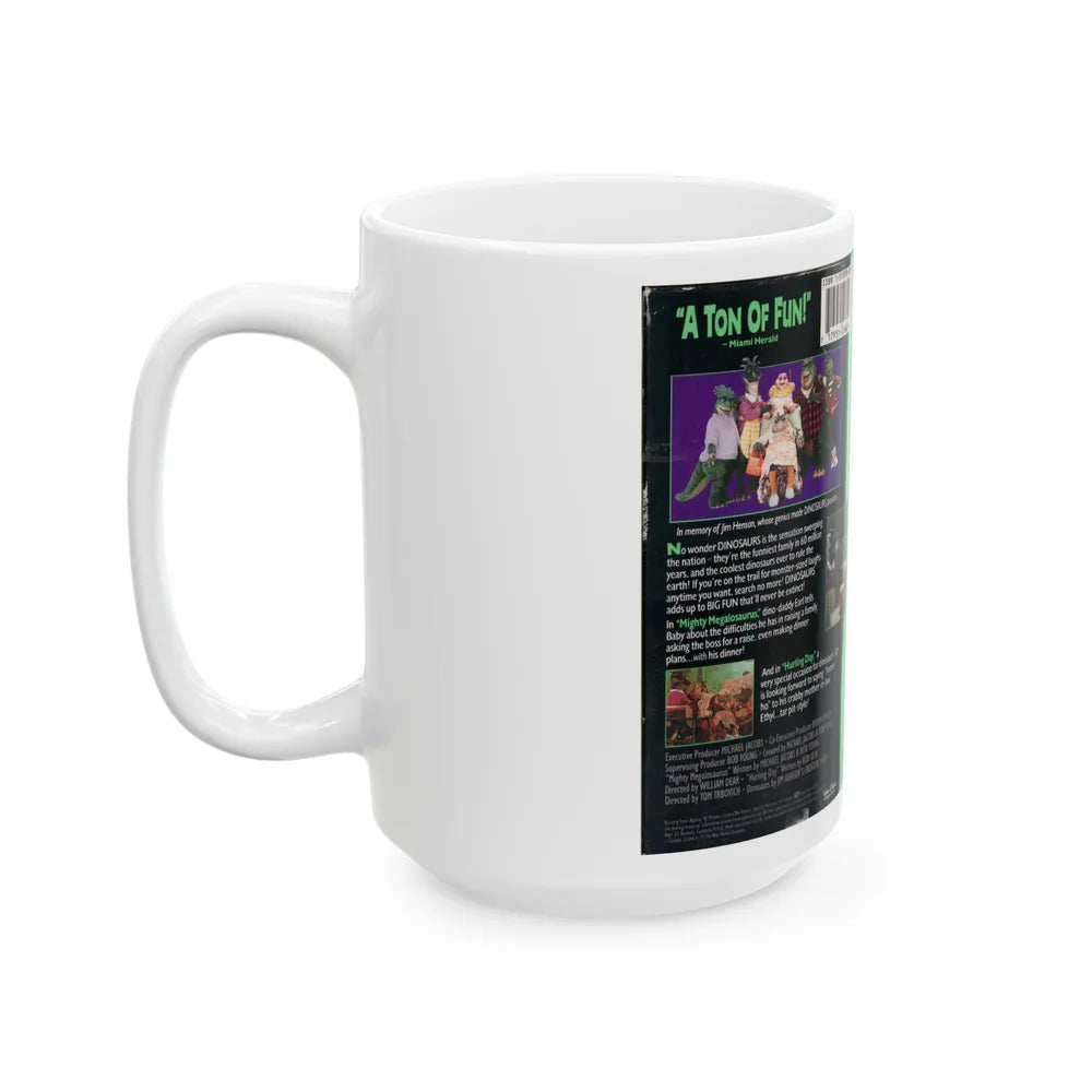 DINOSAURS MIGHTY MEGALOSAURUS (VHS COVER) - White Coffee Mug-Go Mug Yourself