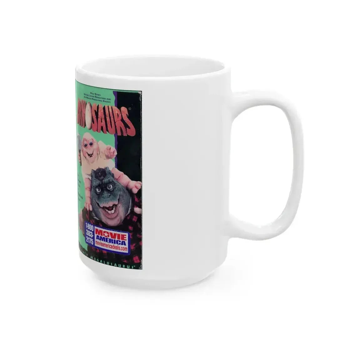 DINOSAURS MIGHTY MEGALOSAURUS (VHS COVER) - White Coffee Mug - Go Mug Yourself