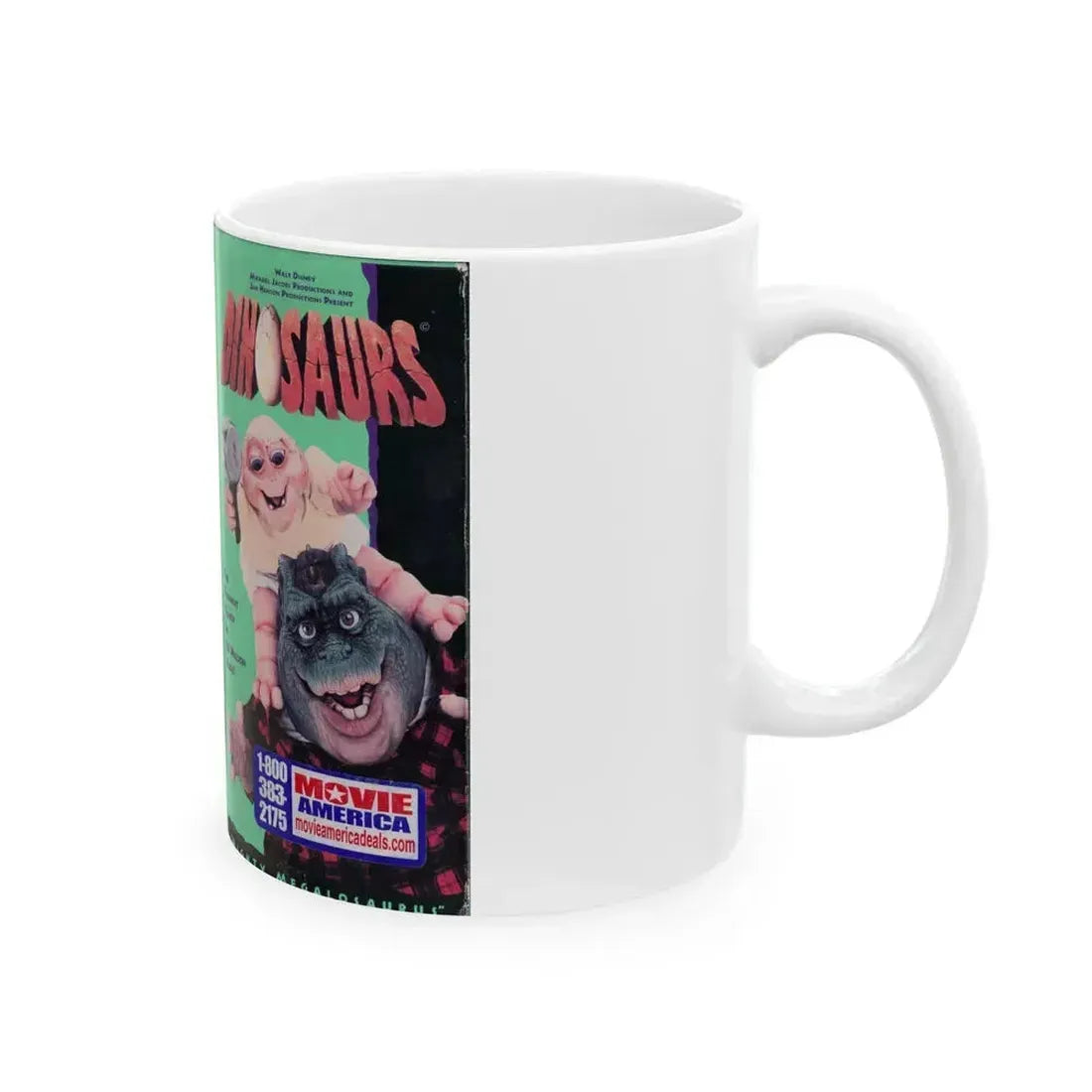 DINOSAURS MIGHTY MEGALOSAURUS (VHS COVER) - White Coffee Mug - Go Mug Yourself