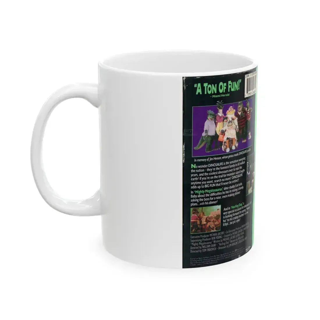 DINOSAURS MIGHTY MEGALOSAURUS (VHS COVER) - White Coffee Mug - Go Mug Yourself