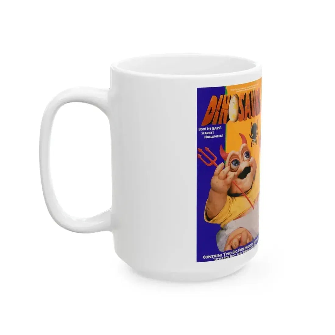 DINOSAURS SINCLAIR FAMILY CHRISTMAS (VHS COVER) - White Coffee Mug - Go Mug Yourself