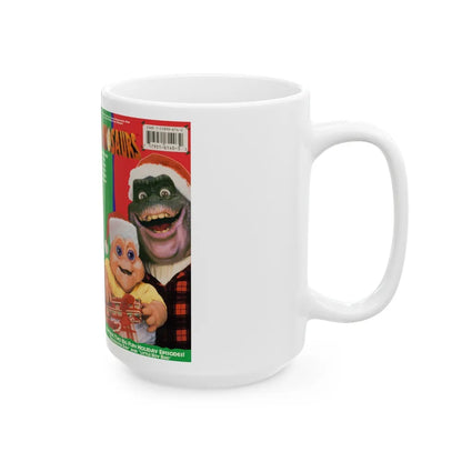 DINOSAURS SINCLAIR FAMILY CHRISTMAS (VHS COVER) - White Coffee Mug-Go Mug Yourself