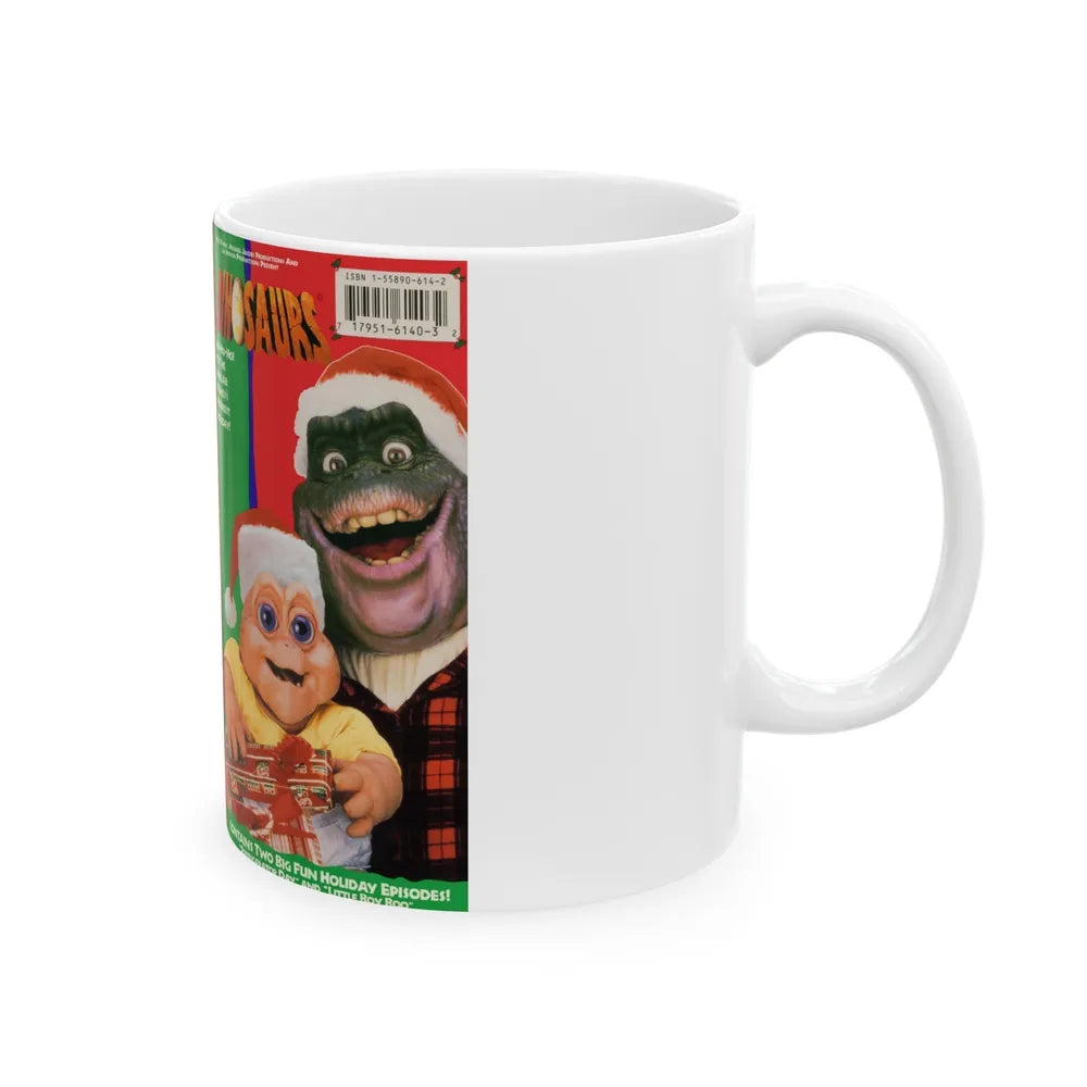 DINOSAURS SINCLAIR FAMILY CHRISTMAS (VHS COVER) - White Coffee Mug-Go Mug Yourself