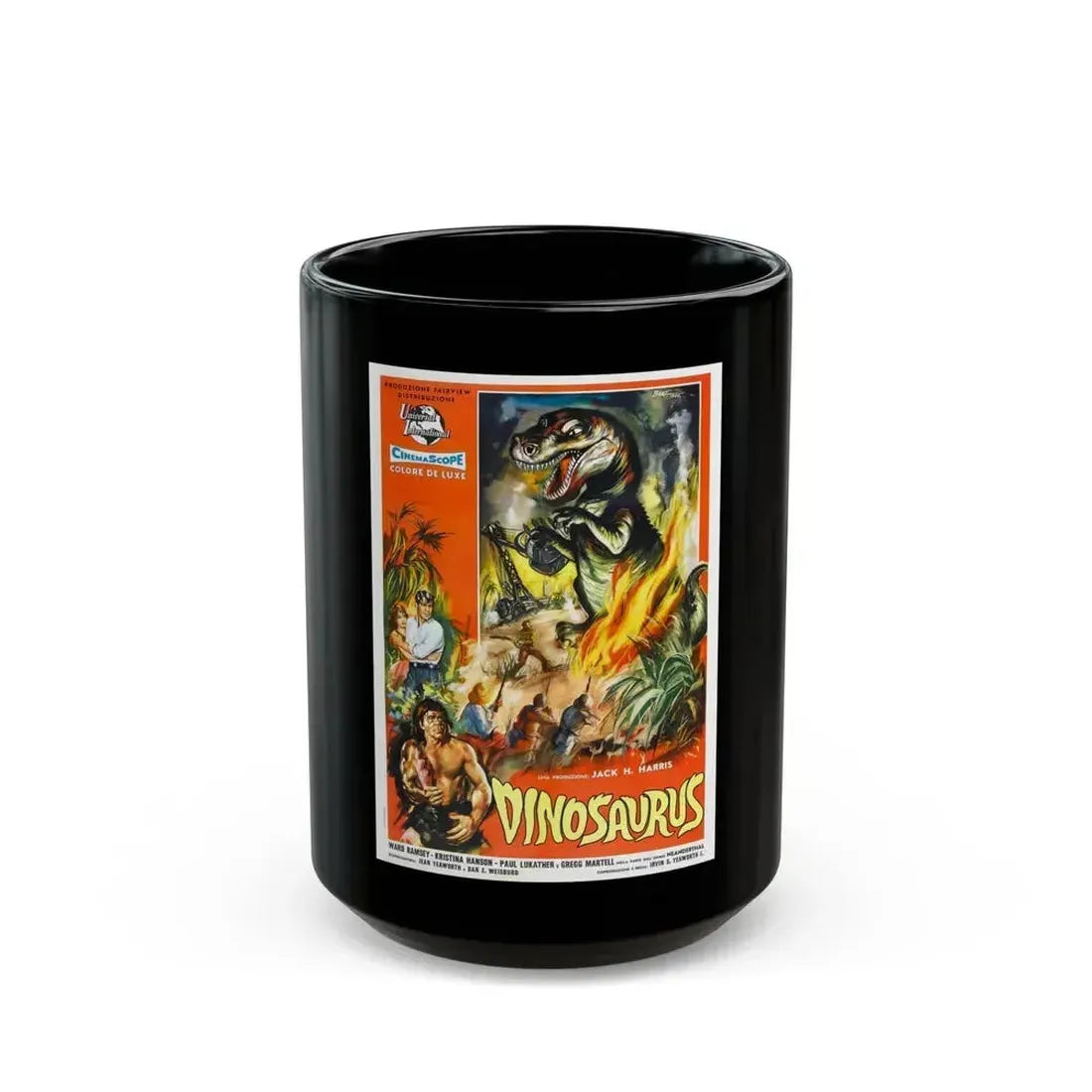 DINOSAURUS 1960 Movie Poster - Black Coffee Mug 15oz - Go Mug Yourself