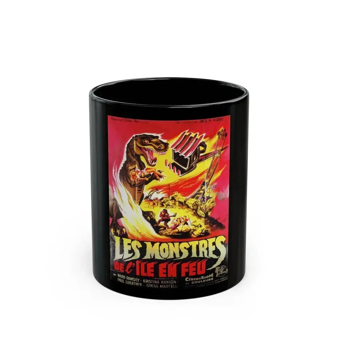 DINOSAURUS (FRENCH) 1960 Movie Poster - Black Coffee Mug 11oz - Go Mug Yourself