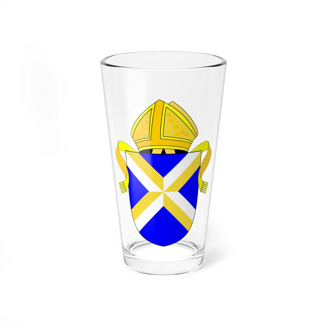 Diocese of Bath and Wells arms (England) (Coat of Arms) Pint Glass 16oz 16oz - Go Mug Yourself