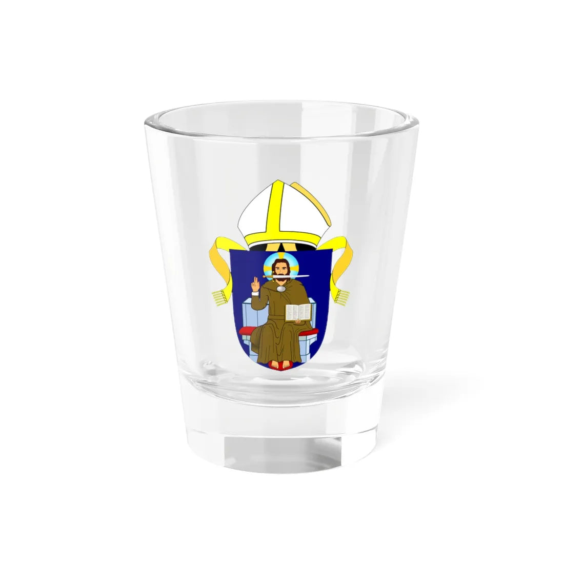 Diocese of Chichester arms (England) (Coat of Arms) Shot Glass 1.5oz 1.5oz - Go Mug Yourself