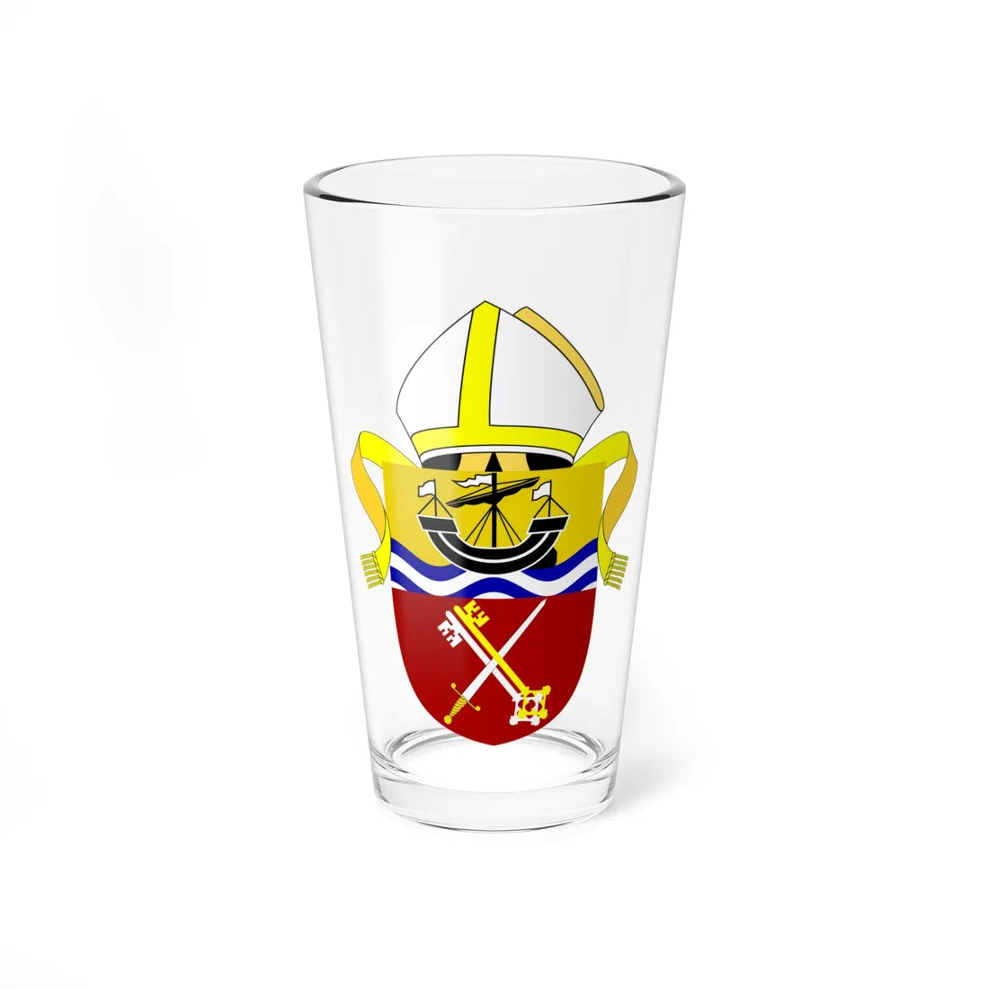 Diocese of Portsmouth arms (England) (Coat of Arms) Pint Glass 16oz 16oz - Go Mug Yourself