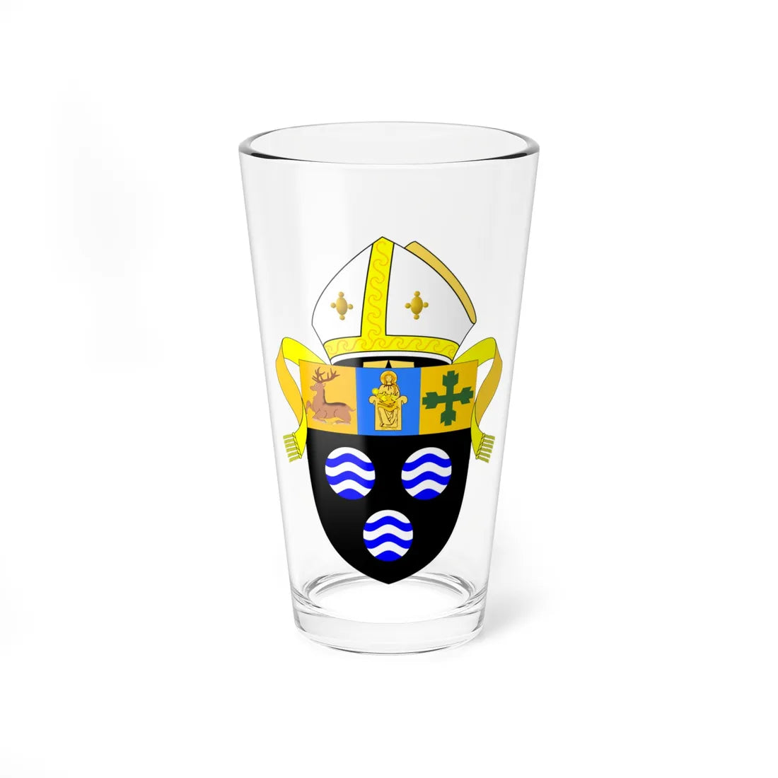 Diocese of Southwell and Nottingham arms (England) (Coat of Arms) Pint Glass 16oz 16oz - Go Mug Yourself