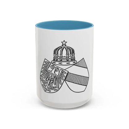 Diplomatic Seal of Prince Wilhelm of Wied - Accent Coffee Mug 15oz Light Blue - Go Mug Yourself