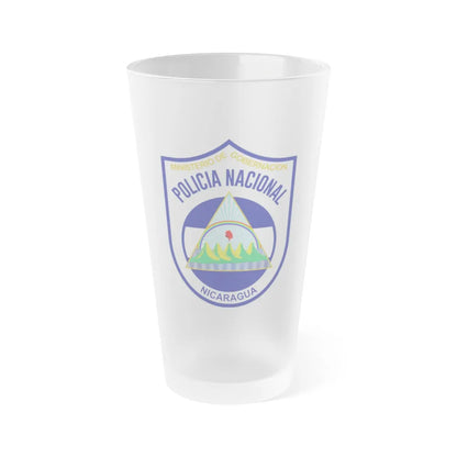 Directorate-General of National Police of Nicaragua 1990-2014 - Frosted Pint Glass 16oz-16oz-Frosted-Go Mug Yourself