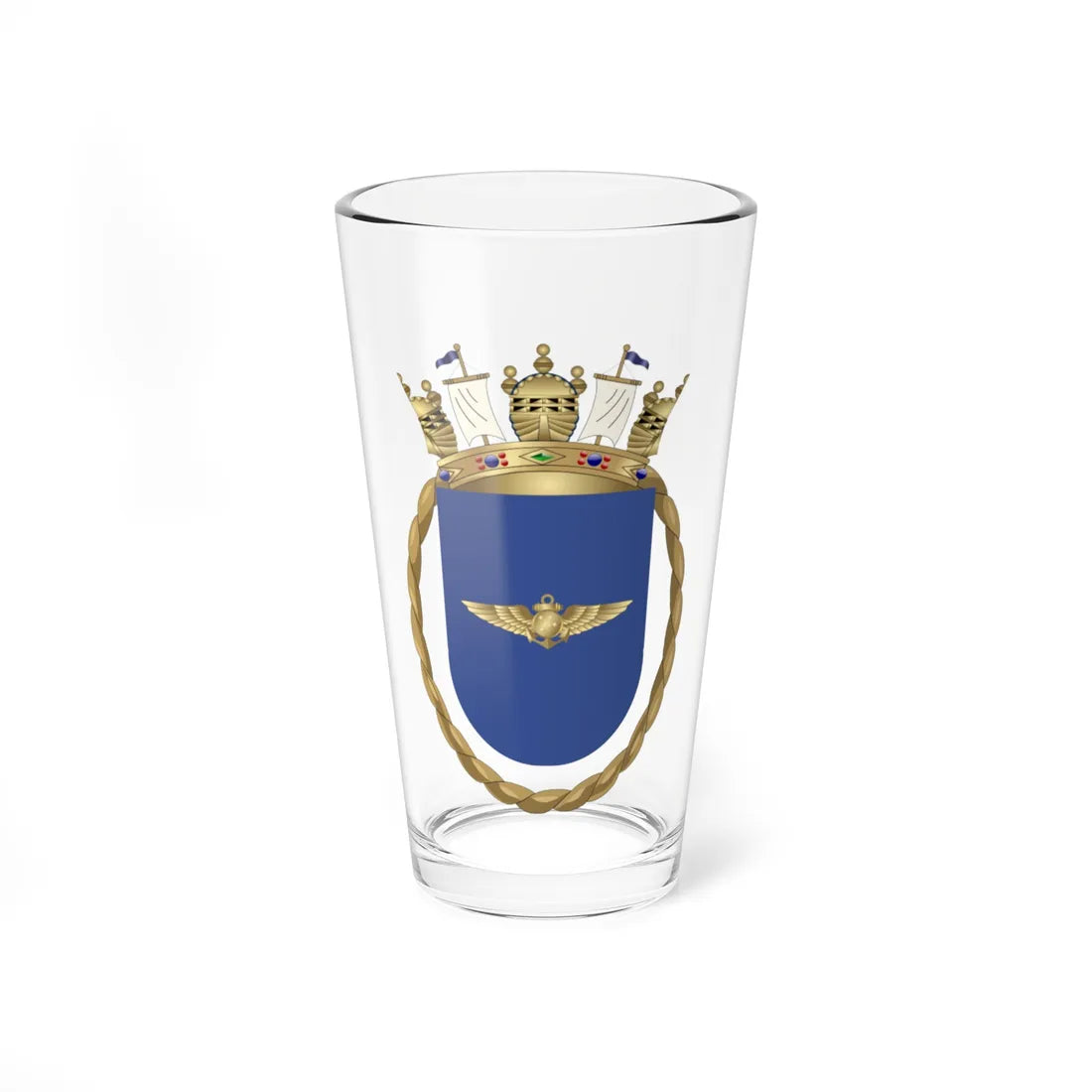 Diretoria de Aeronáutica da Marinha (Brazil) (Coat of Arms) Pint Glass 16oz 16oz - Go Mug Yourself