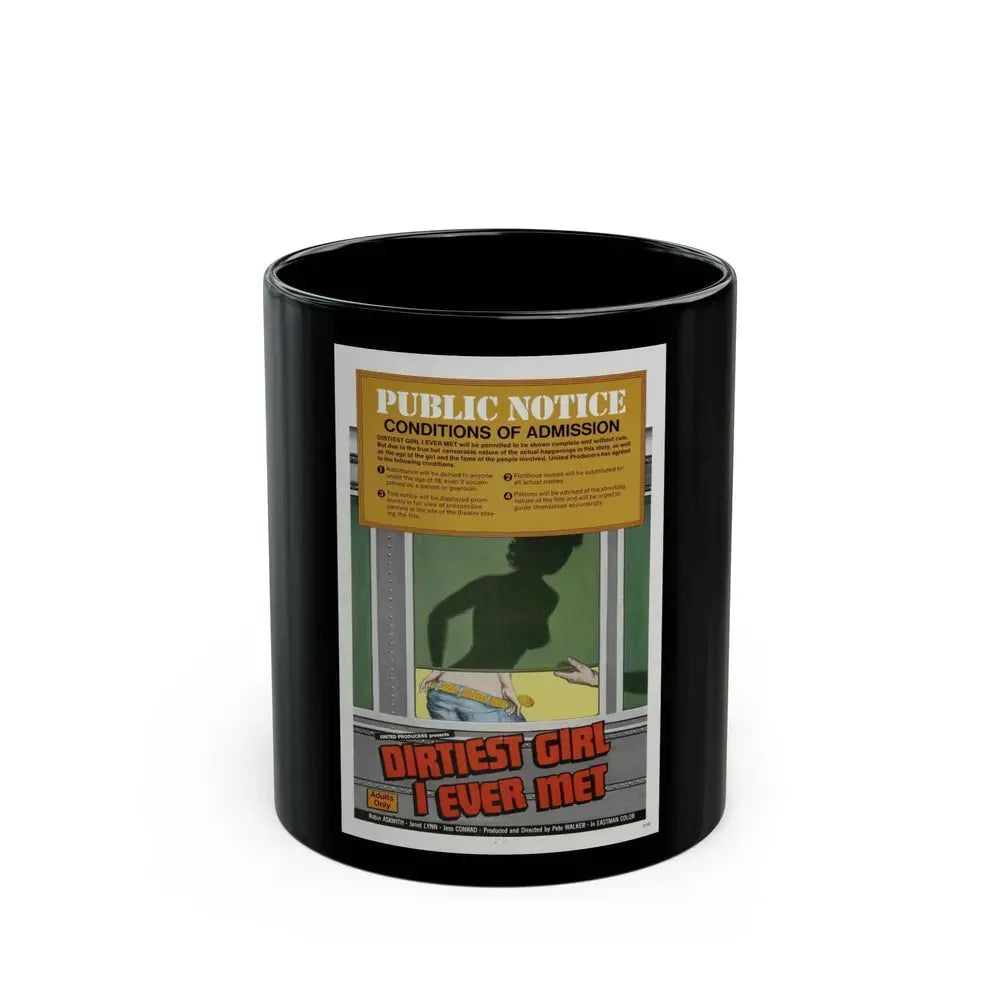 DIRTIEST GIRL I EVER MET 1970 Movie Poster - Black Coffee Mug 11oz - Go Mug Yourself